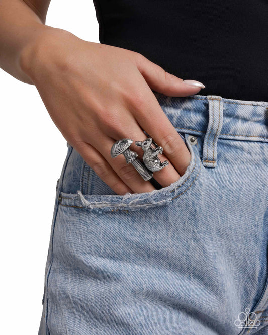 Textured Toadstool - Silver - Paparazzi Ring Image