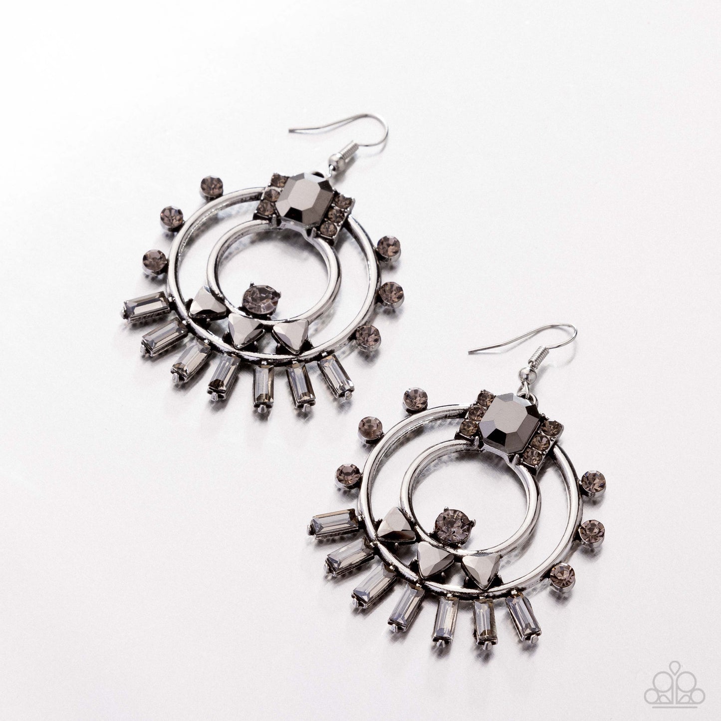 Concentric Conversation - Silver - Paparazzi Earring Image