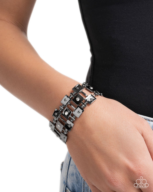 Puzzling Persistence - Black - Paparazzi Bracelet Image