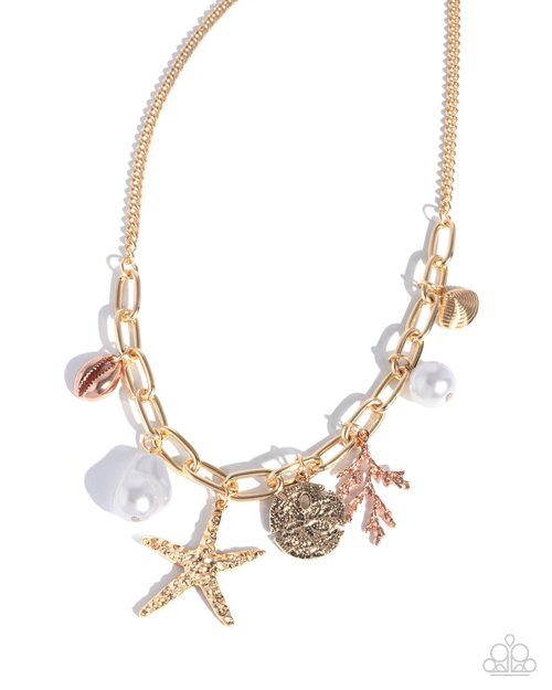 Coral Collection - Gold - Paparazzi Necklace Image