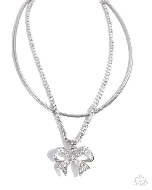 Cheerful Coquette - White - Paparazzi Necklace Image