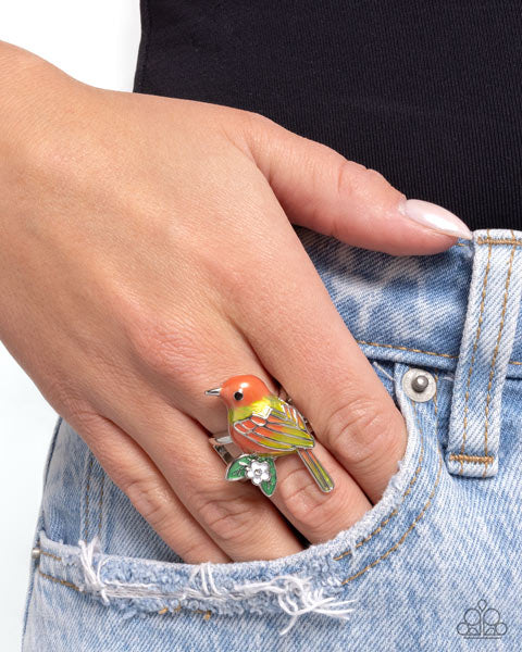 Nestled Nightingale - Yellow - Paparazzi Ring Image