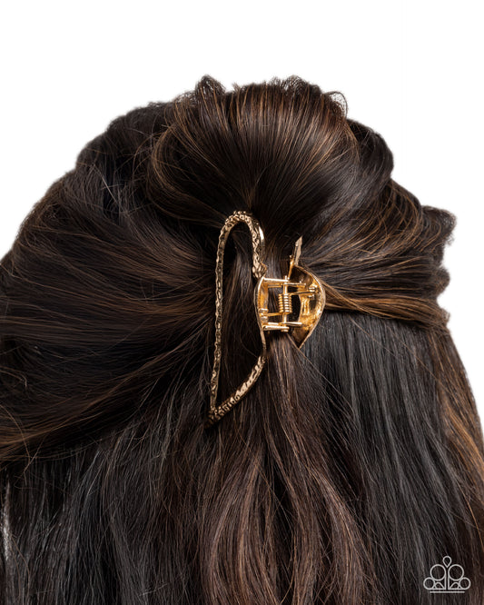 Heartfelt Hint - Gold - Paparazzi Hair Accessories Image