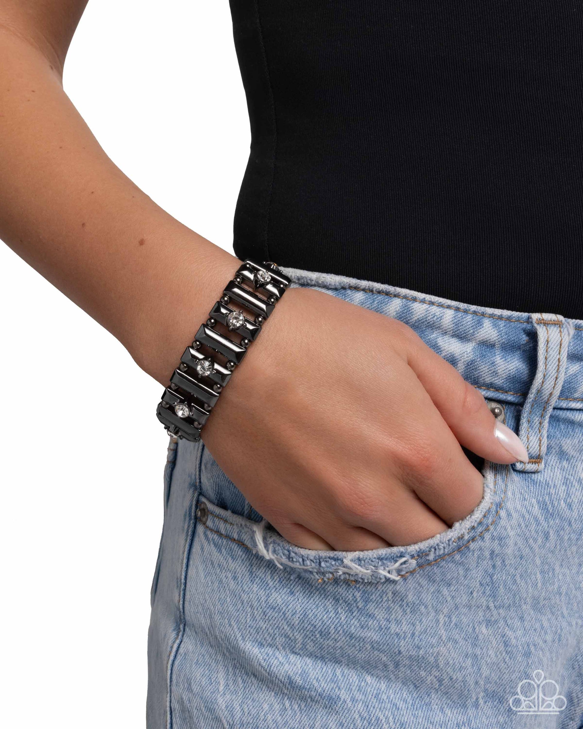 Dotted Dazzle - Black - Paparazzi Bracelet Image