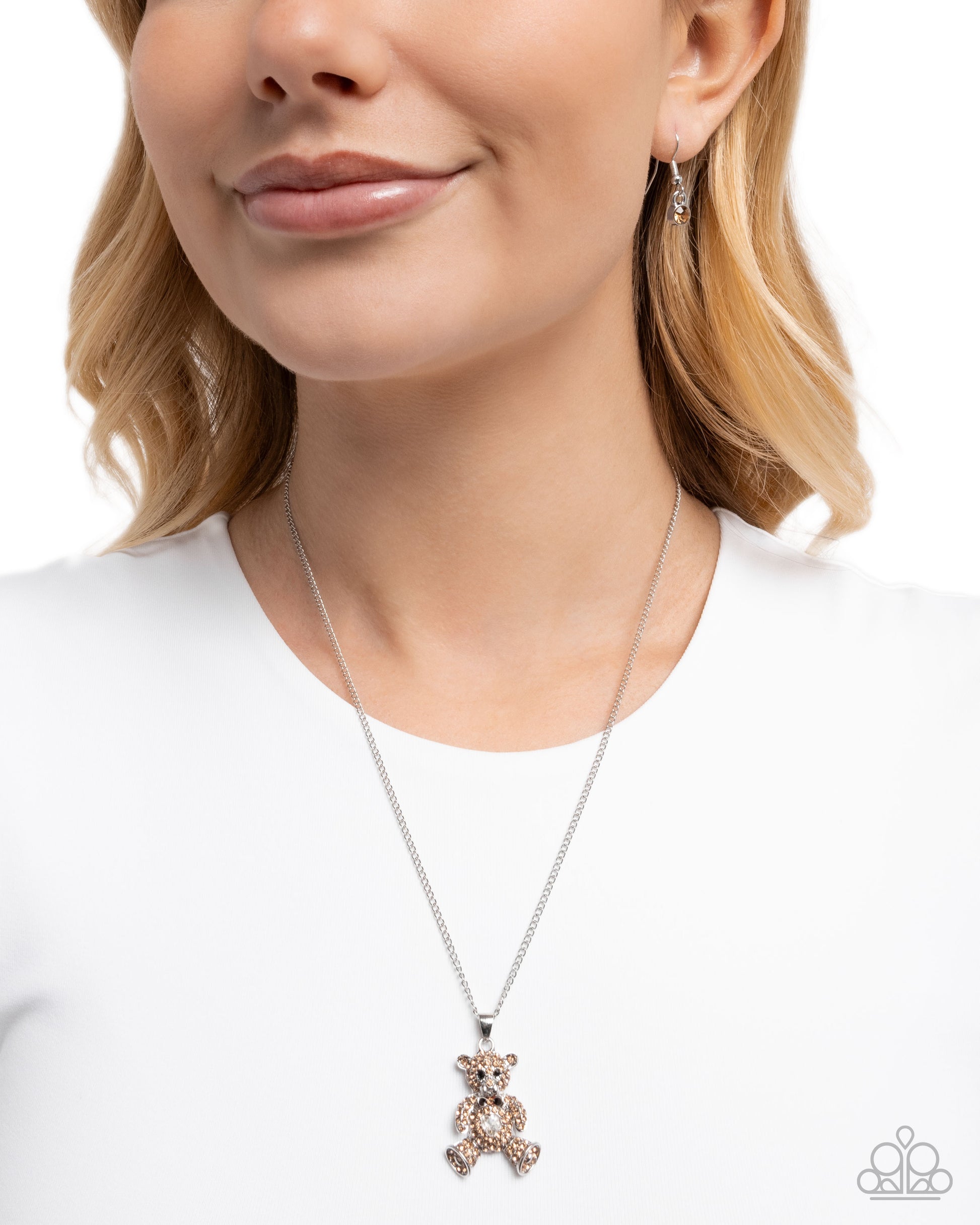 Twinkling Teddy - Brown - Paparazzi Necklace Image