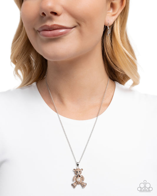Twinkling Teddy - Brown - Paparazzi Necklace Image