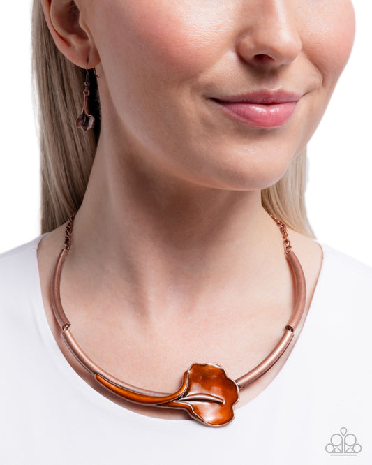 Calla Lily Chic - Copper - Paparazzi Necklace Image
