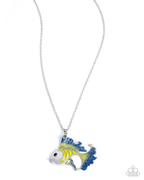 Flashy Fish - Yellow - Paparazzi Necklace Image