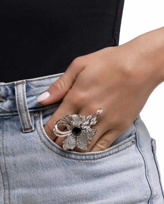 Blooming Broadcast - Black - Paparazzi Ring Image
