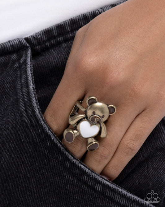 Timeless Teddy - Brass - Paparazzi Ring Image