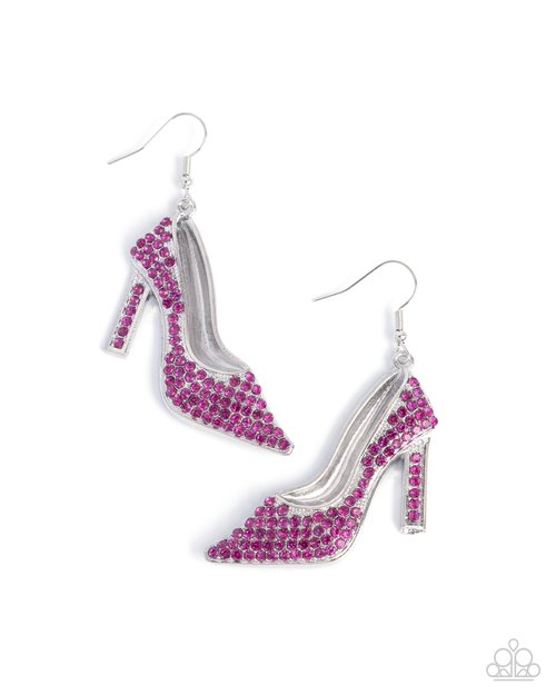 Wedding Shoes - Pink - Paparazzi Earring Image