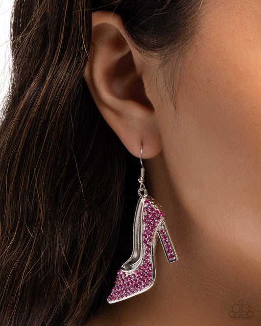 Wedding Shoes - Pink - Paparazzi Earring Image