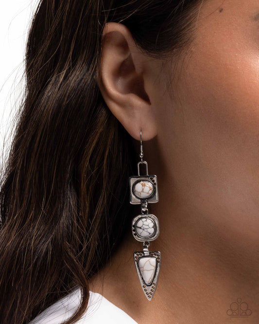 Rustic Reputation - White - Paparazzi Earring Image