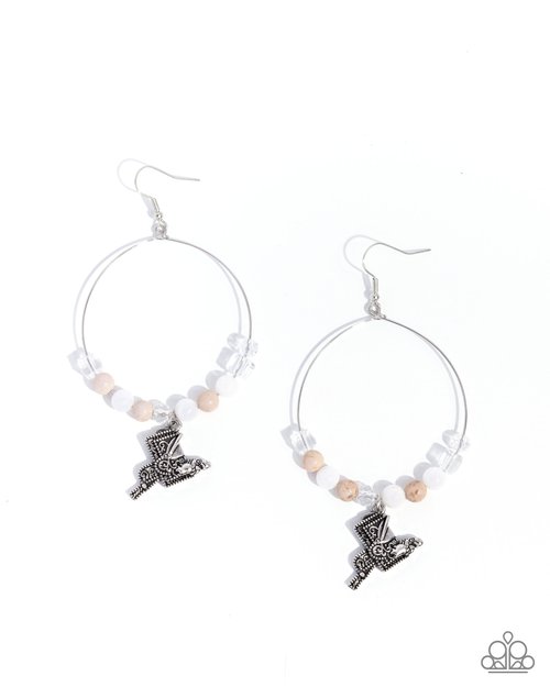 Saddle Showcase - White - Paparazzi Earring Image