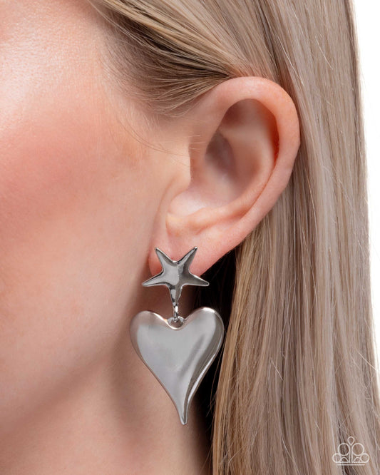 Dynamic Disposition - Silver - Paparazzi Earring Image