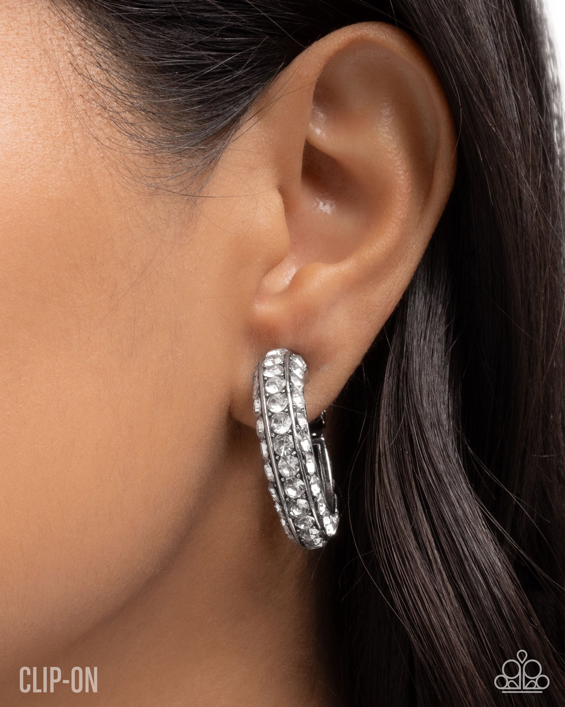Date Night Debut - White - Paparazzi Earring Image
