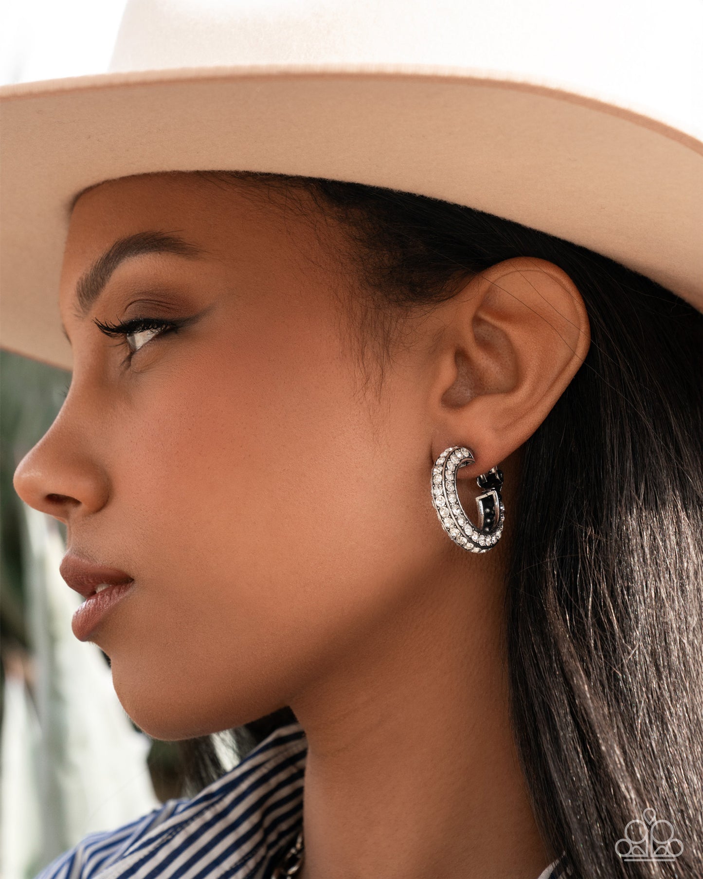 Date Night Debut - White - Paparazzi Earring Image