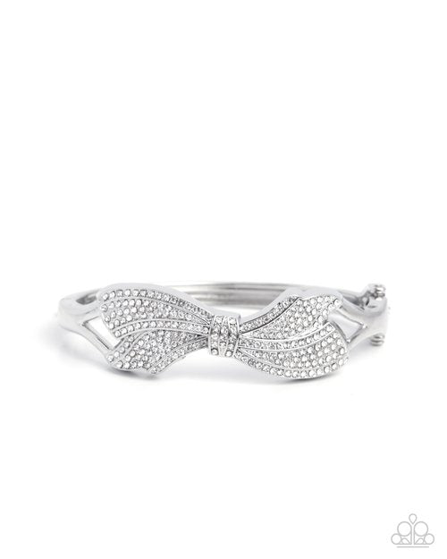 Blissful Bow - White - Paparazzi Bracelet Image