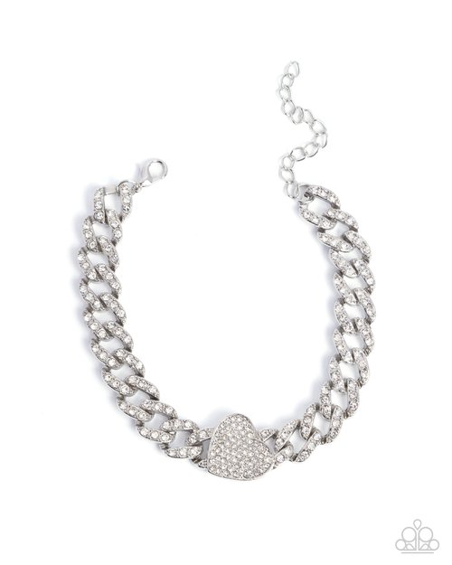 Humane Hearts - White - Paparazzi Bracelet Image