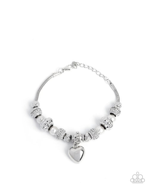 Pensive Polish - White - Paparazzi Bracelet Image