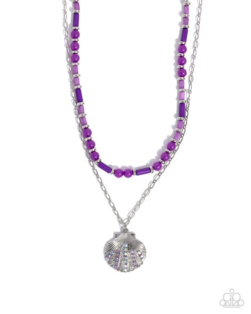 Superior Seashell - Purple - Paparazzi Necklace Image