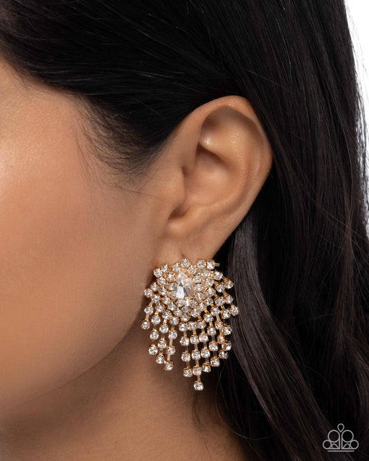 Breathtaking Ballad - Gold - Paparazzi Earring Image