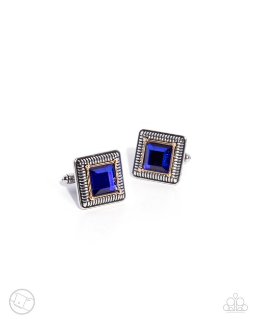 Collectors Cuff Links - Blue - Paparazzi Bracelet Image