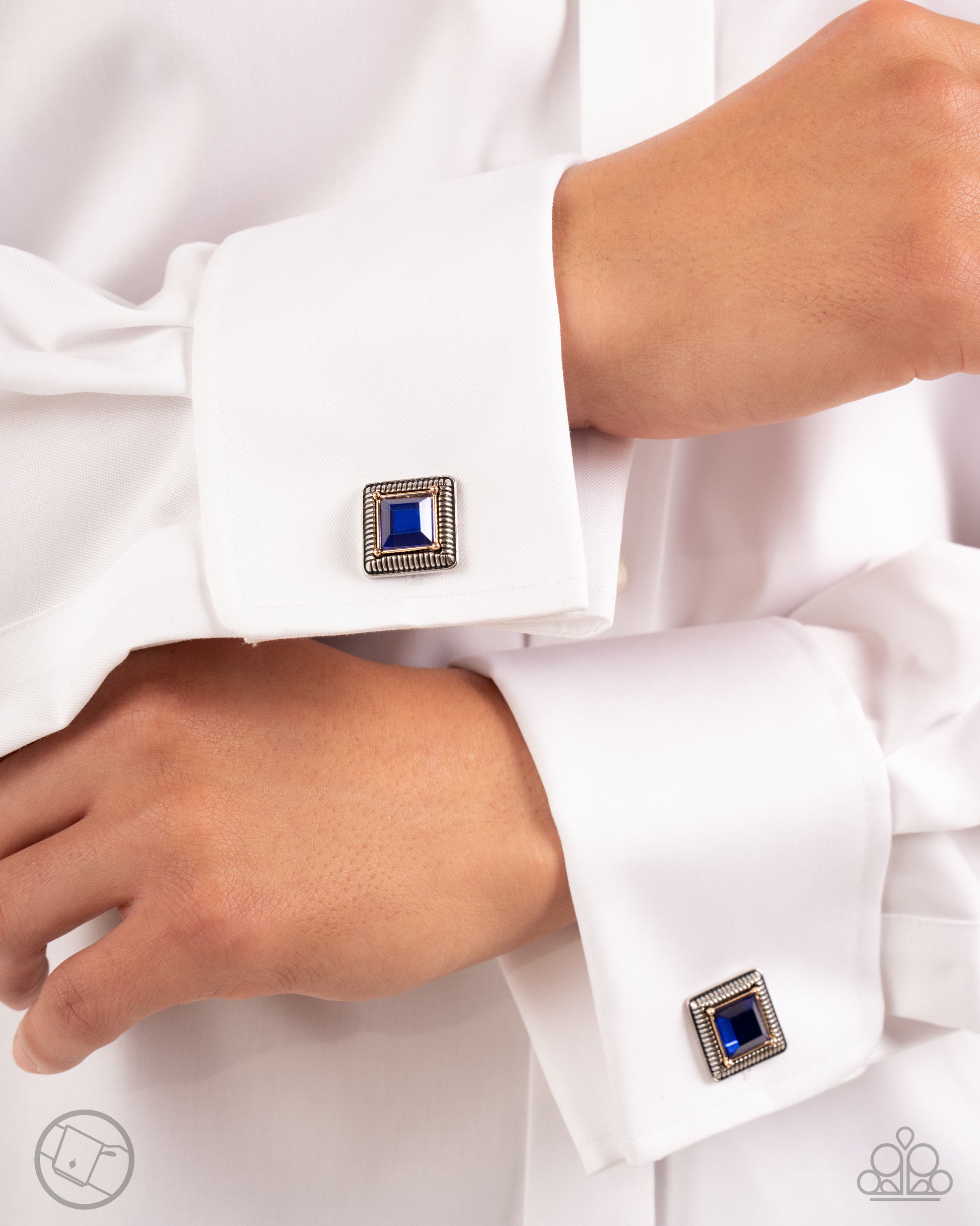 Collectors Cuff Links - Blue - Paparazzi Bracelet Image