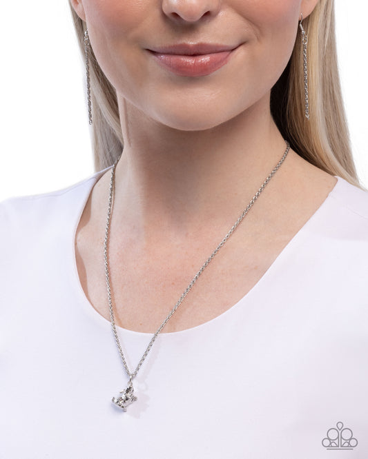 Pet Rabbit - Silver - Paparazzi Necklace Image