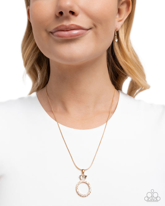 Promise Ring - Gold - Paparazzi Necklace Image