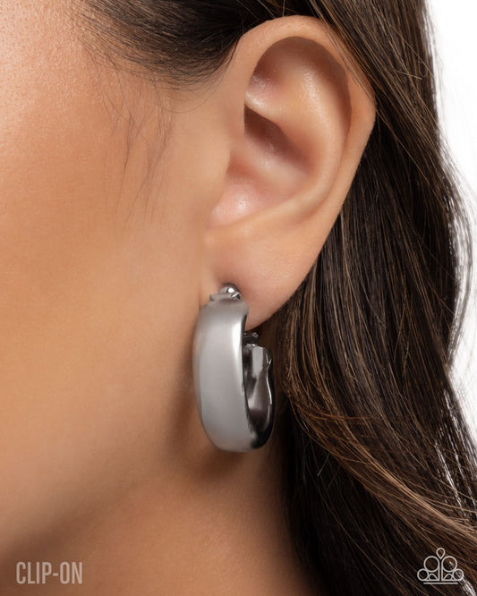 Sleek Spell - Silver - Paparazzi Earring Image