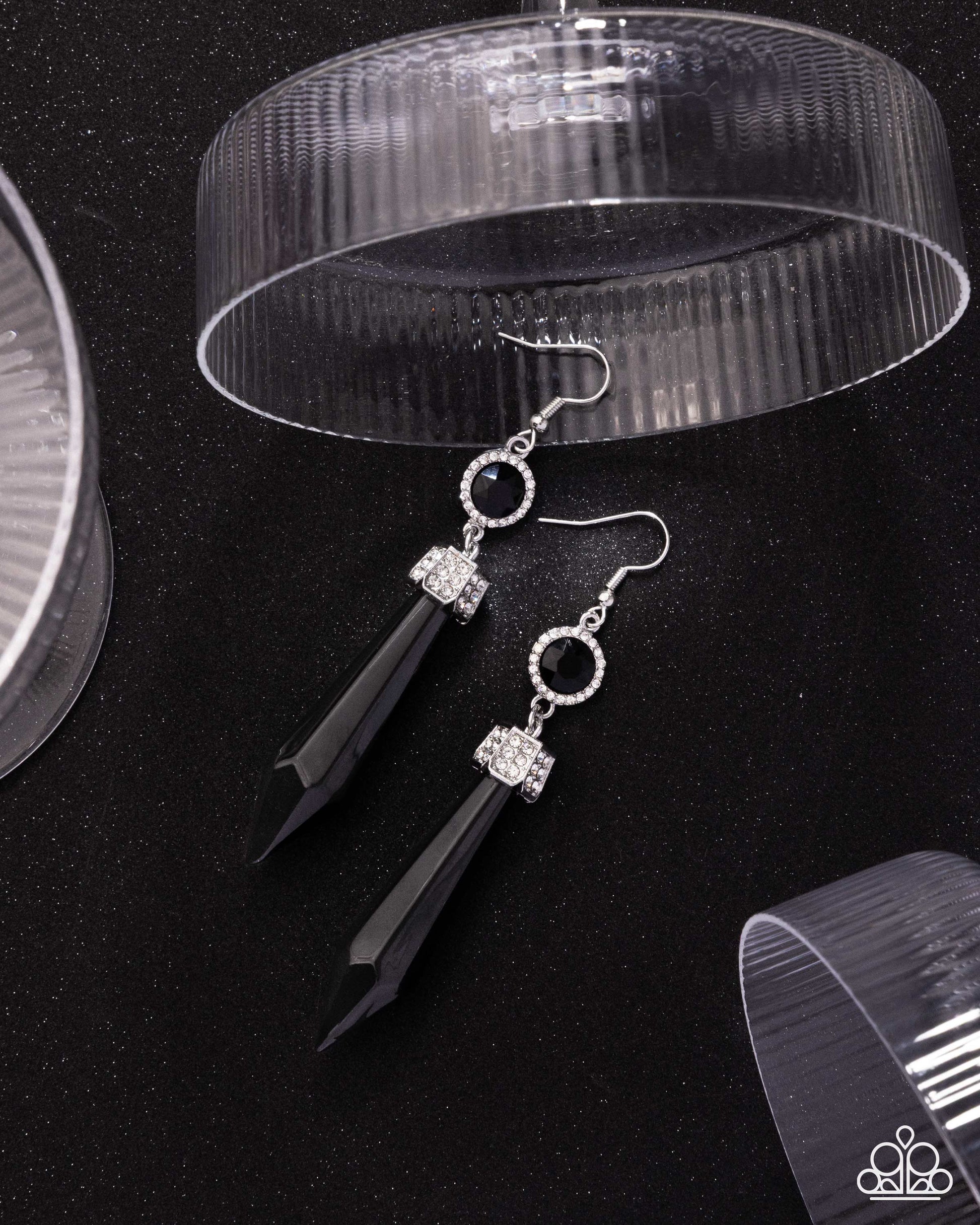 Palatial Pizzazz - Black - Paparazzi Earring Image