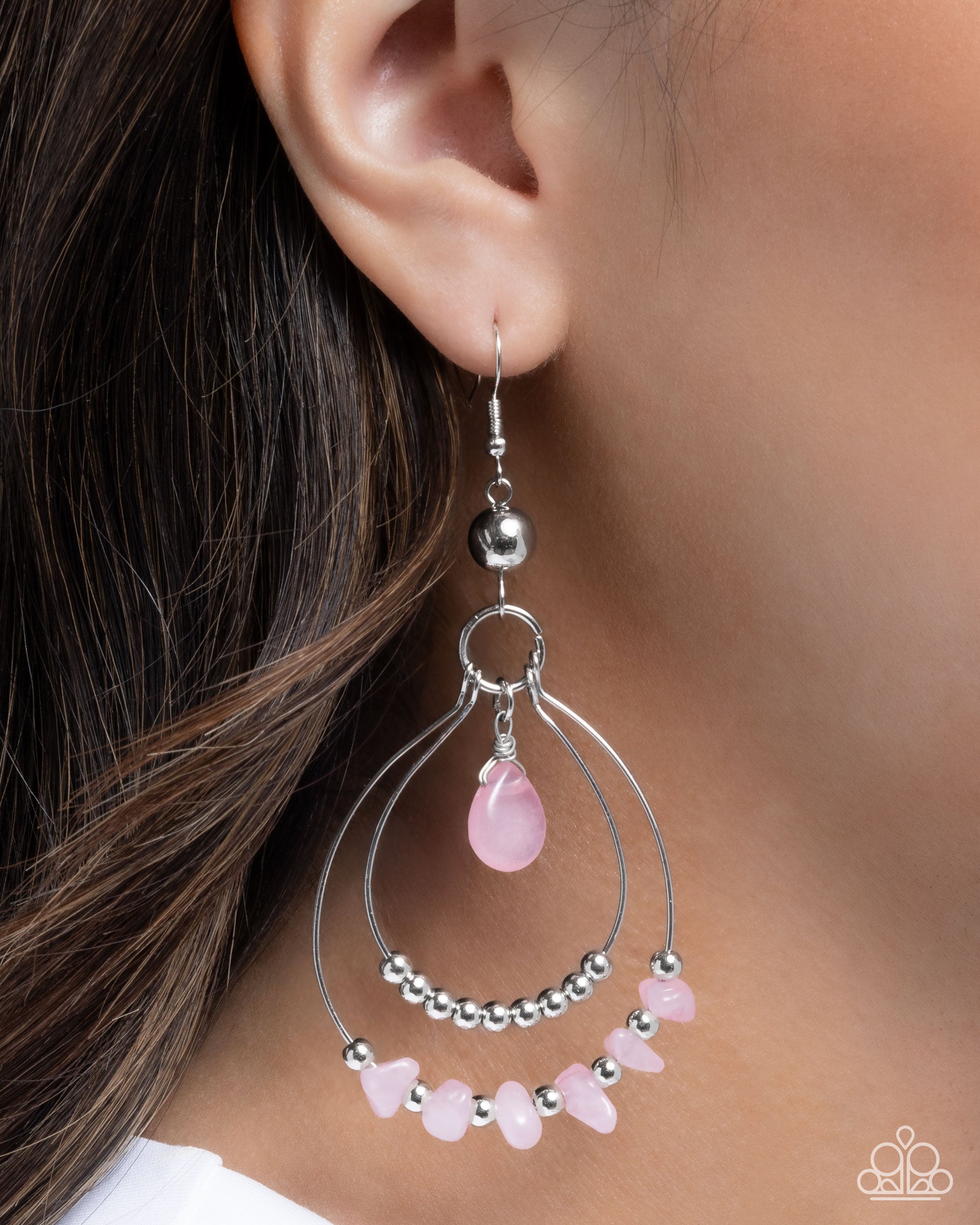 Chiseled Cascade - Pink - Paparazzi Earring Image