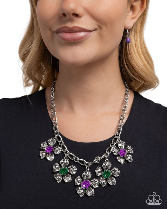 Seed Bead Statement - Purple - Paparazzi Necklace Image