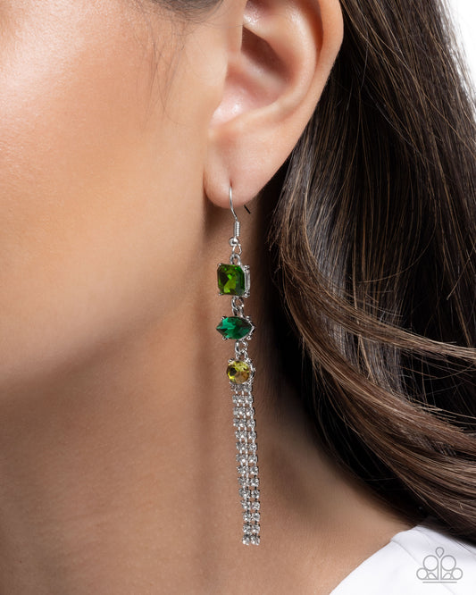 Mismatched Moment - Green - Paparazzi Earring Image