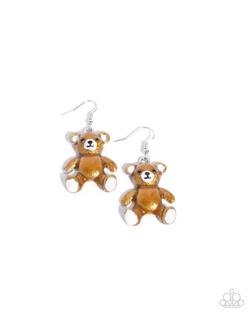 Teddy Trinket - Brown - Paparazzi Earring Image