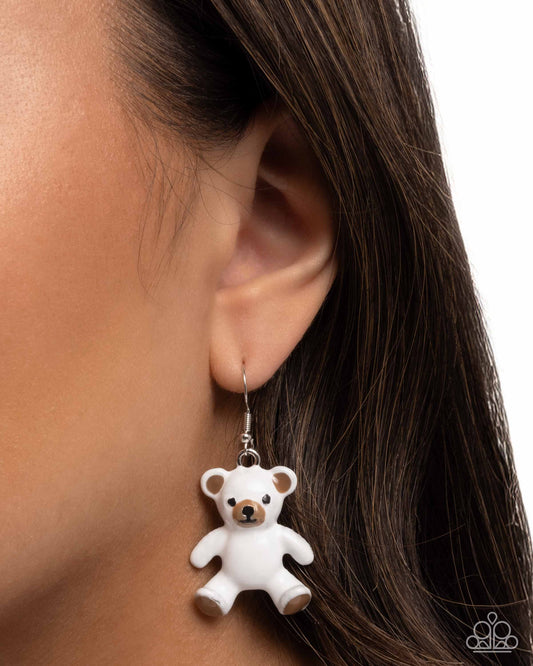 Teddy Trinket - White - Paparazzi Earring Image