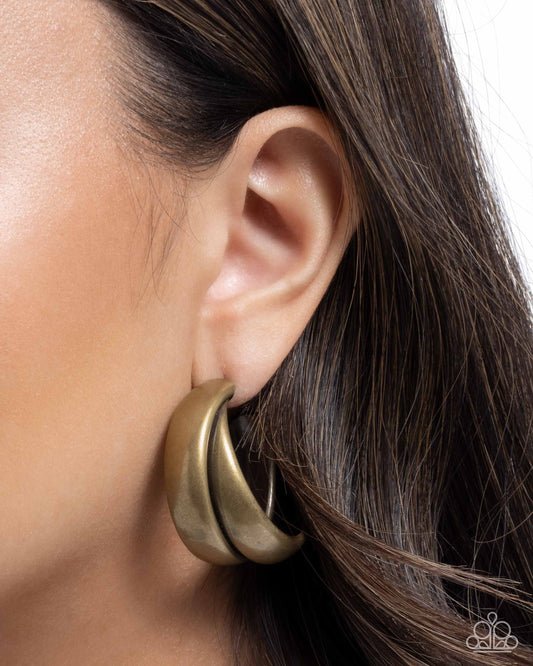 Restless Radiance - Brass - Paparazzi Earring Image