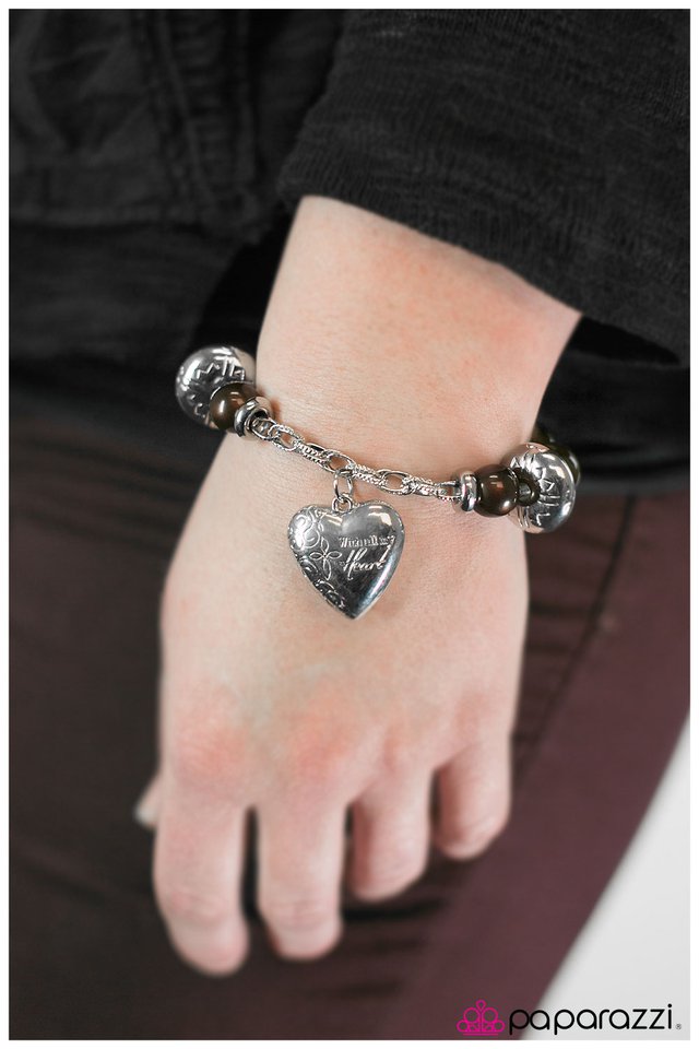 Paparazzi Bracelet ~ Take To Heart - Brown