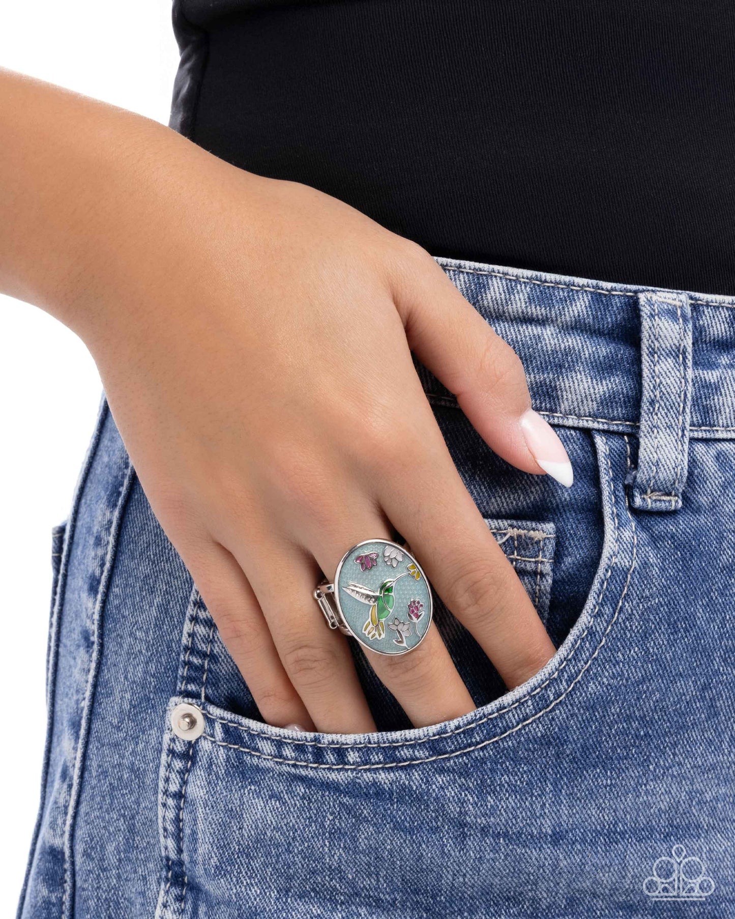 Hummingbird Hope - Blue - Paparazzi Ring Image