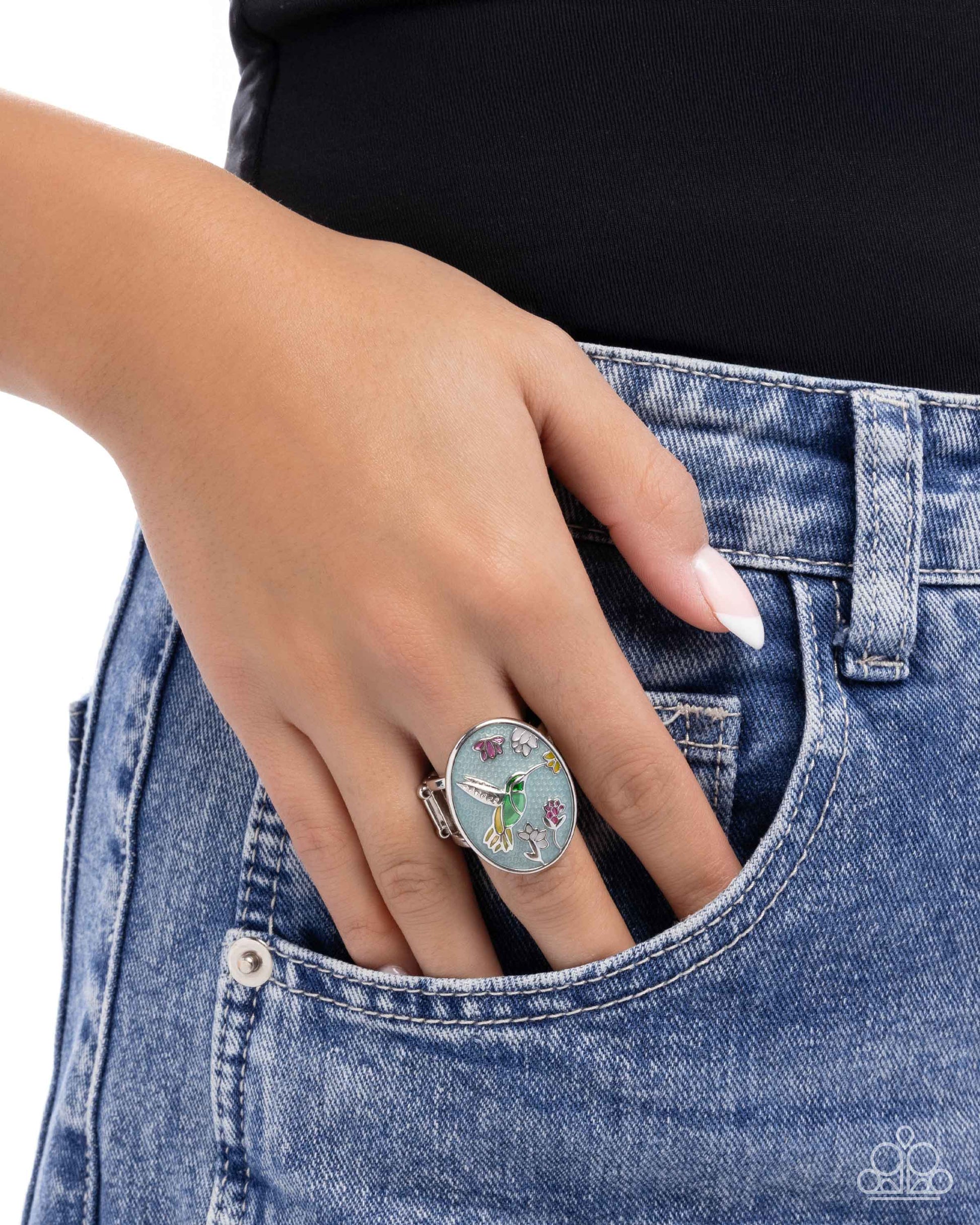 Hummingbird Hope - Blue - Paparazzi Ring Image