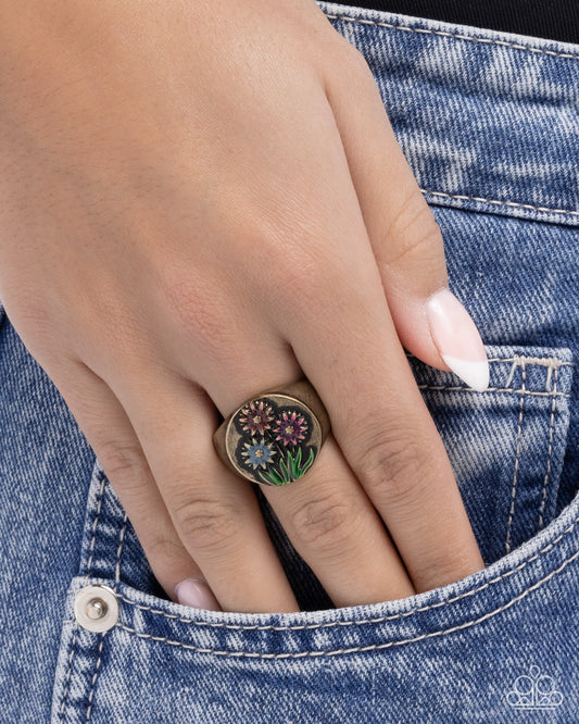 Bouquet Breakthrough - Brass - Paparazzi Ring Image