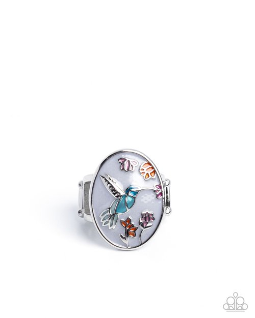 Hummingbird Hope - White - Paparazzi Ring Image