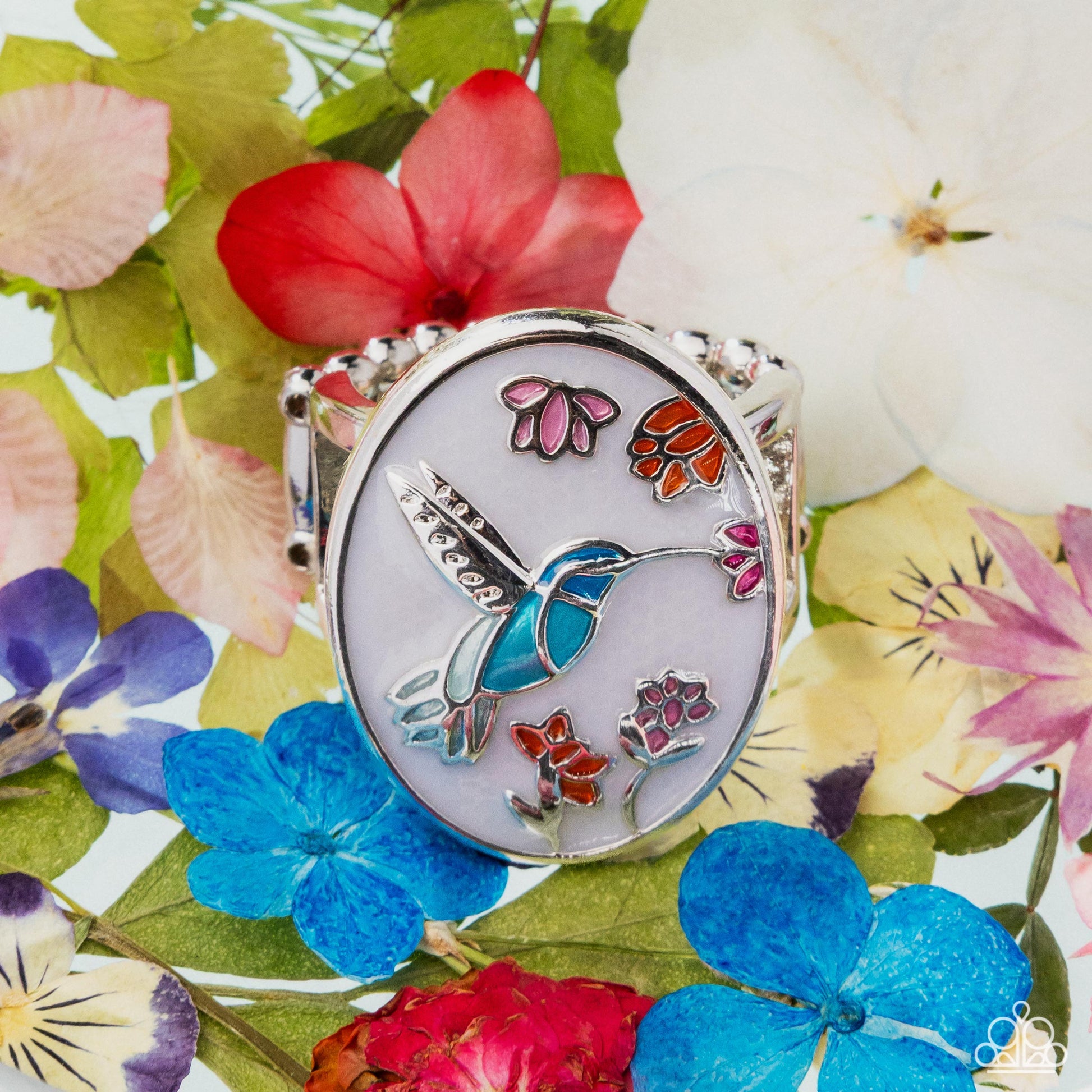 Hummingbird Hope - White - Paparazzi Ring Image