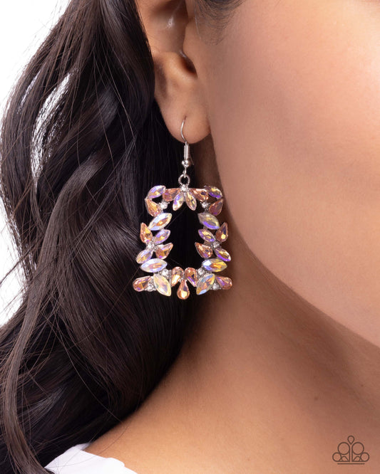 Fierce Frame - Orange - Paparazzi Earring Image