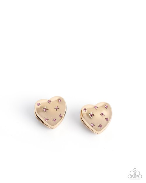 Sweetheart Stars - Pink - Paparazzi Earring Image
