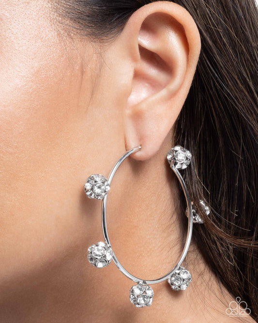Ornamental Optimism - White - Paparazzi Earring Image