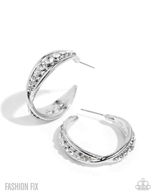 Sweeping Sonnet - White - Paparazzi Earring Image