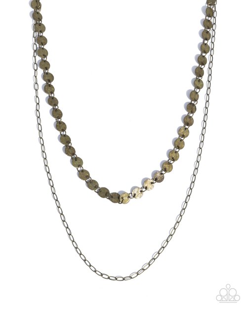 Dominant Discs - Brass - Paparazzi Necklace Image