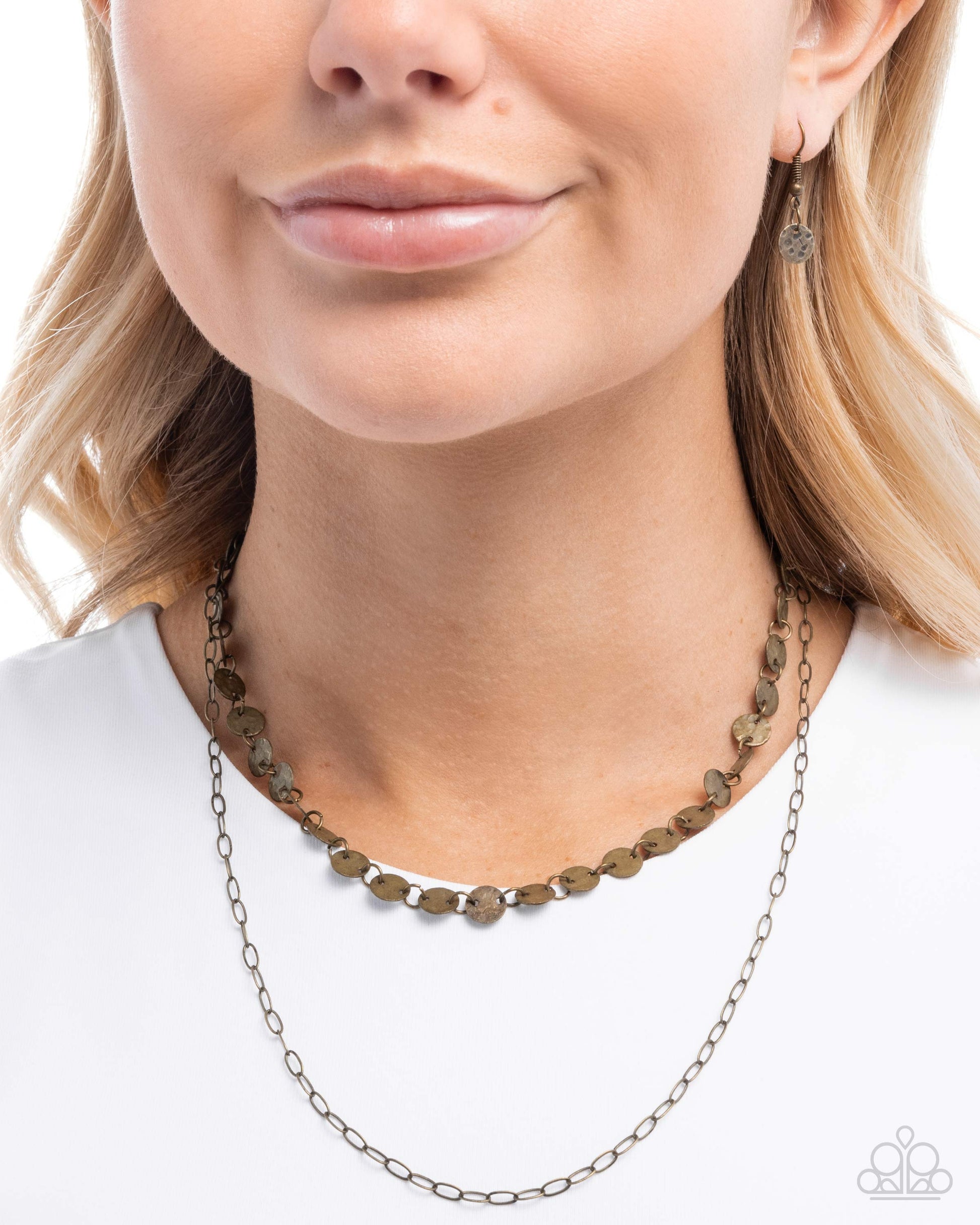 Dominant Discs - Brass - Paparazzi Necklace Image